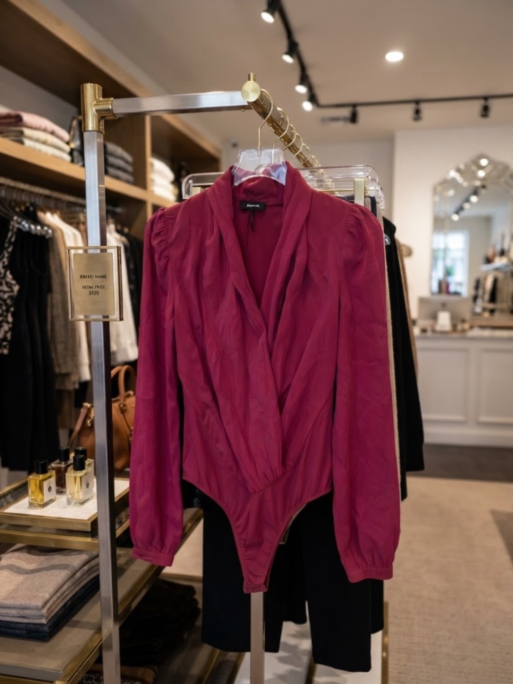 Guess Marciano Vibrant Pink Silk Bodysuit Size Small